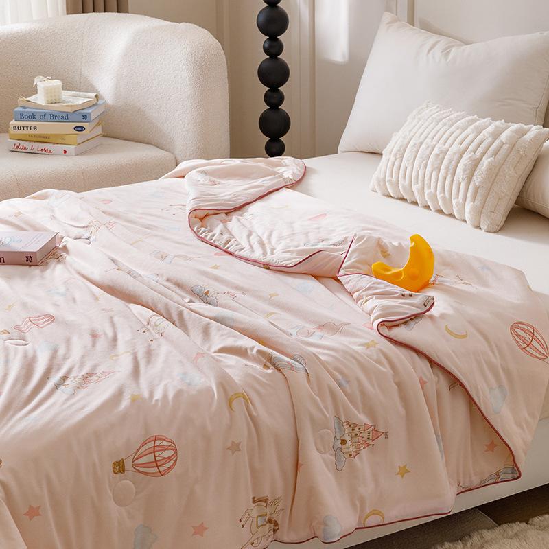 1PCS Summer Quilt Fluffy Soft Comfort Machine Washable Cartoon Kids Thin Quilt Cooling Blanket