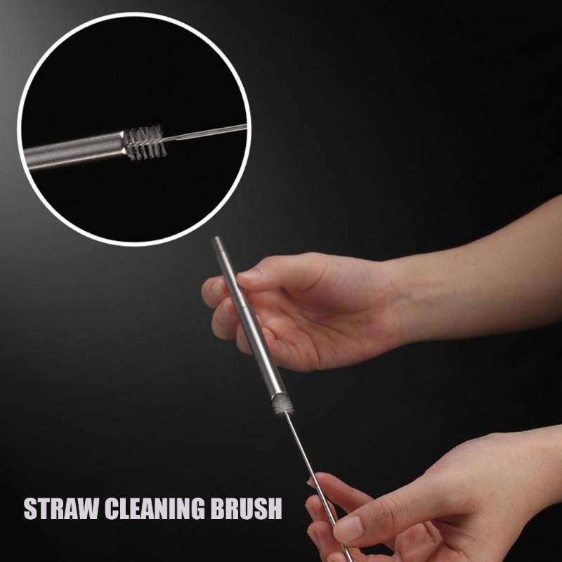 Travel Drinking Straw Bundle With Metal Extendable Straw, Cleaning Brush and Storage Storage Case for Daily Carry and Outings