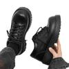 Men's British Style Height Increasing Derby Shoes - Black Leather, Thick Sole, Casual or Wedding Wear
