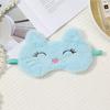 Cute Cat Plush Sleep Eye Mask, Faux Rabbit Fur Embroidered Light Blocking Eye Cover for Nap & Travel
