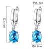 Square Genuine Blue Topaz Amethyst Citrine Garnet Created Sapphire Ruby Emerald 925 Silver Stud Earrings