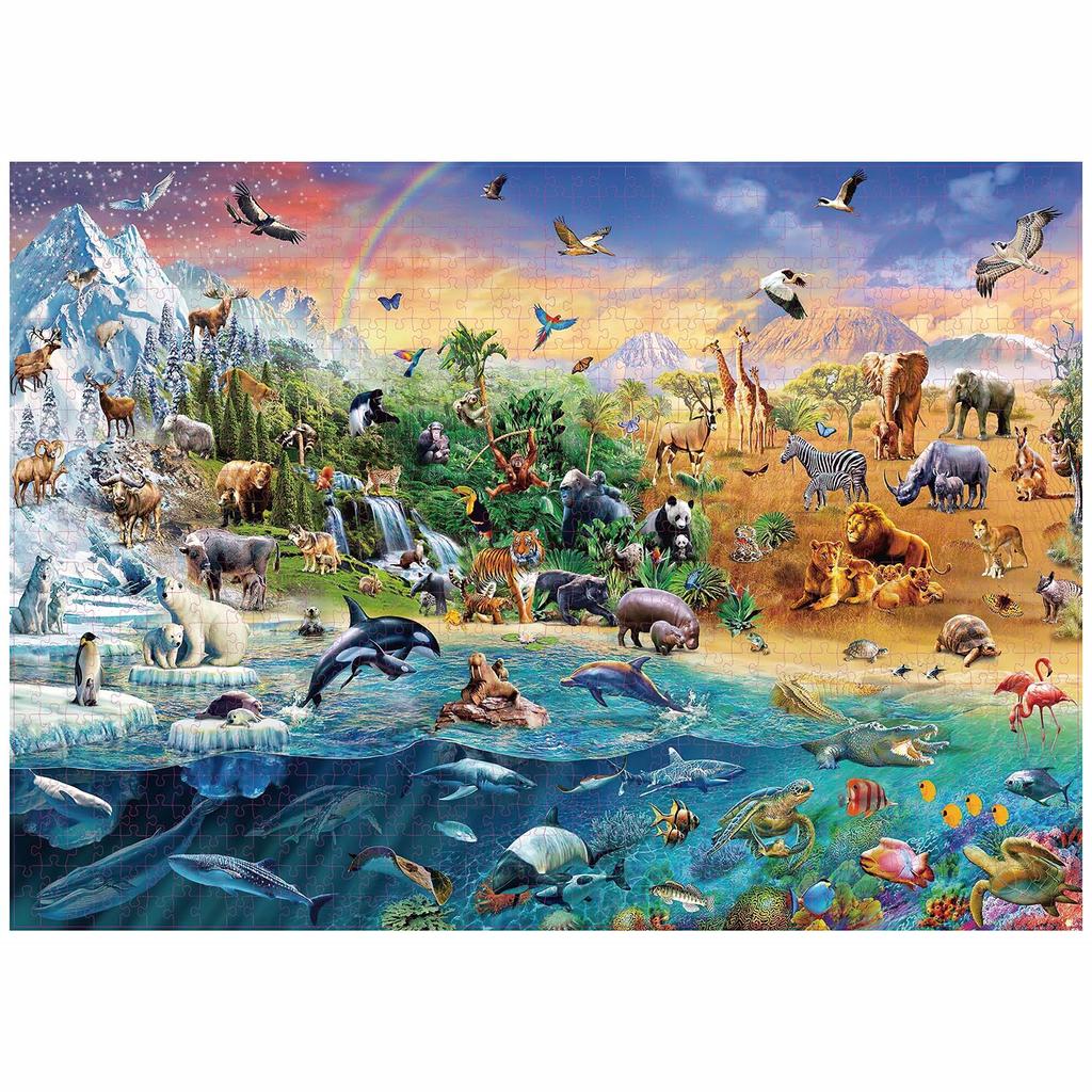 1000 Pieces Animal World Jigsaw Puzzles For Adults Home Decor Games Family Fun Floor Puzzles Educational Toys For Kids