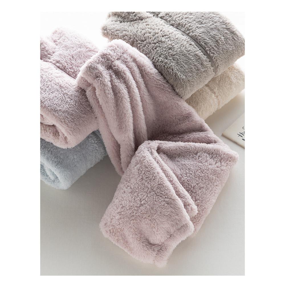 Zimní domácí oblečení dámský kardigan na zip zahuštěná bunda s vysokým límcem plyšové sametové pyžamo oboustranný fleece teplá souprava