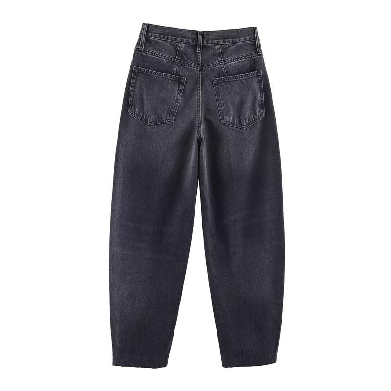 2025 Winter Women's High-Waisted Barrel Leg Jeans - European & American Style
