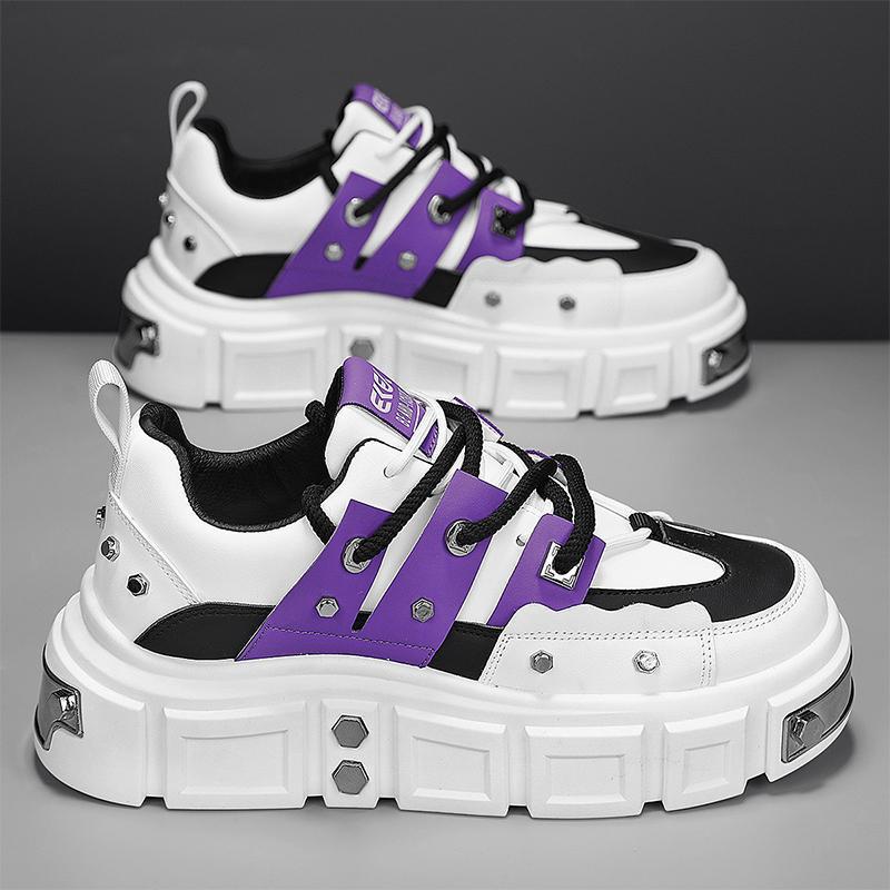 

Daddy shoes s autumn new tooling shoes men s thick-soled low-top casual shoes rivet men s shoes 44