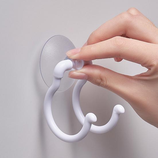 Přísavkový háček 2-háčkový věšák na ručníky Bezděrový nástěnný háček Koupelnový kuchyňský háček na oblečení Ručníky Župany Lufu