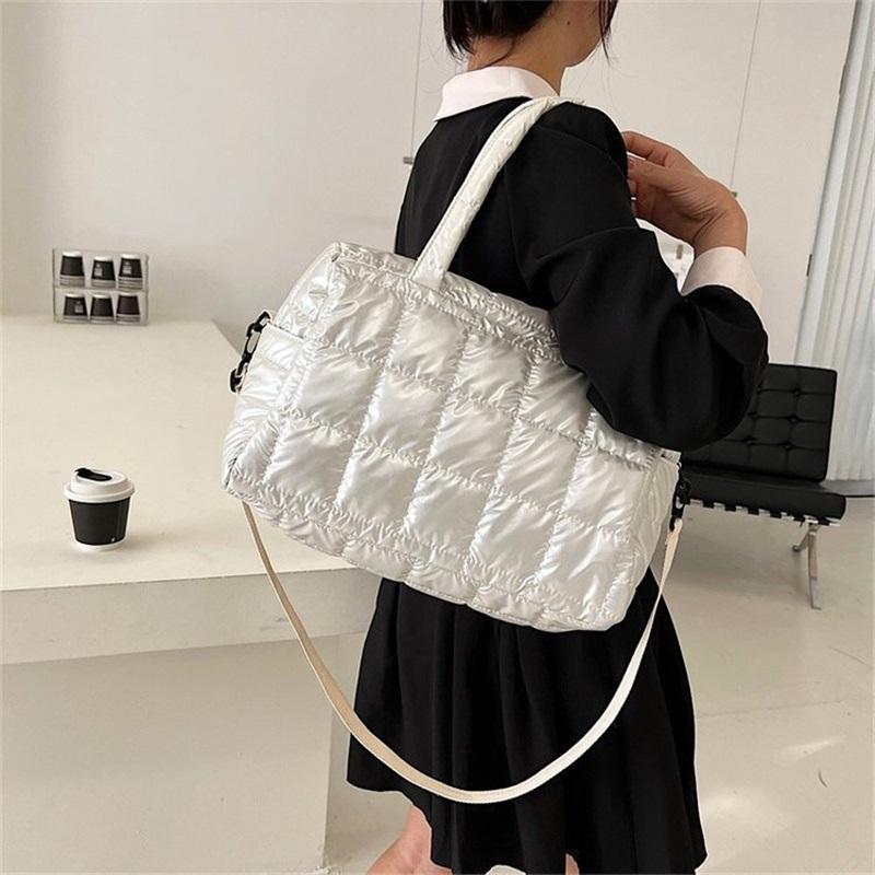 Large Capacity Women's Bag Lightweight Space Cotton Shoulder Crossbody Bag European American Down Bag For Women
