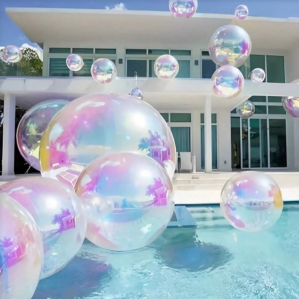 10in/22in/32in Rainbow Colorful 4D Holographic Balloon 4D Aluminum Foil Balloon Mermaid Rainbow Party Sparkling Party Decoration