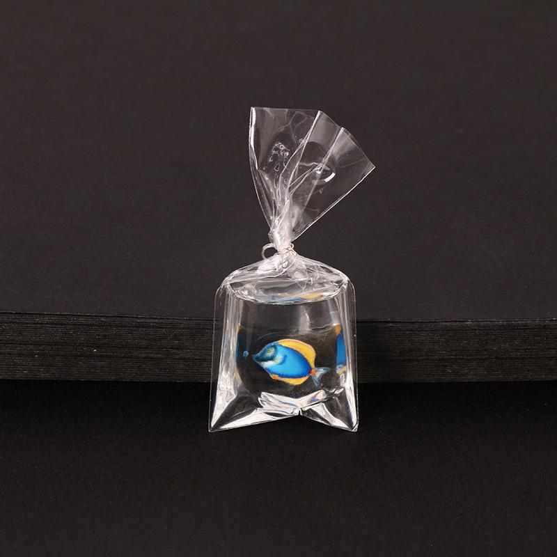DIY Resin Goldfish Water Bag Keychain Pendant