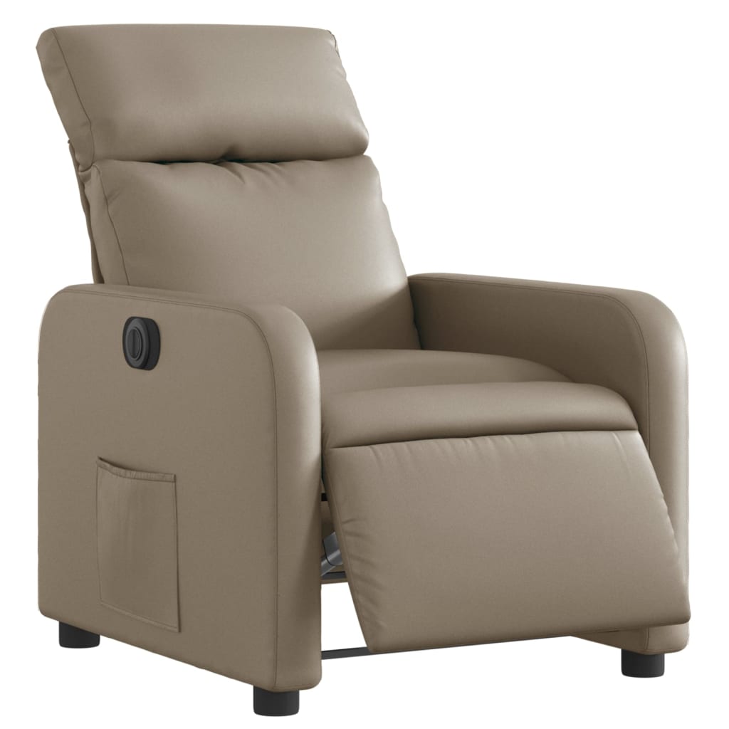 Electric Recliner Chair Cappuccino Brown Faux Leather