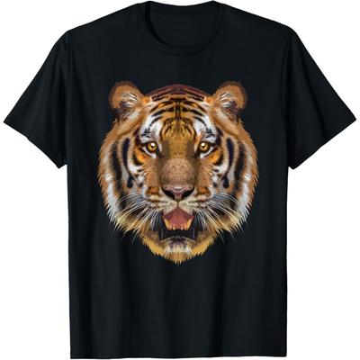 Cool Tiger For Men Women Animal Face Cat Print Bengal Tigers T-Shirt