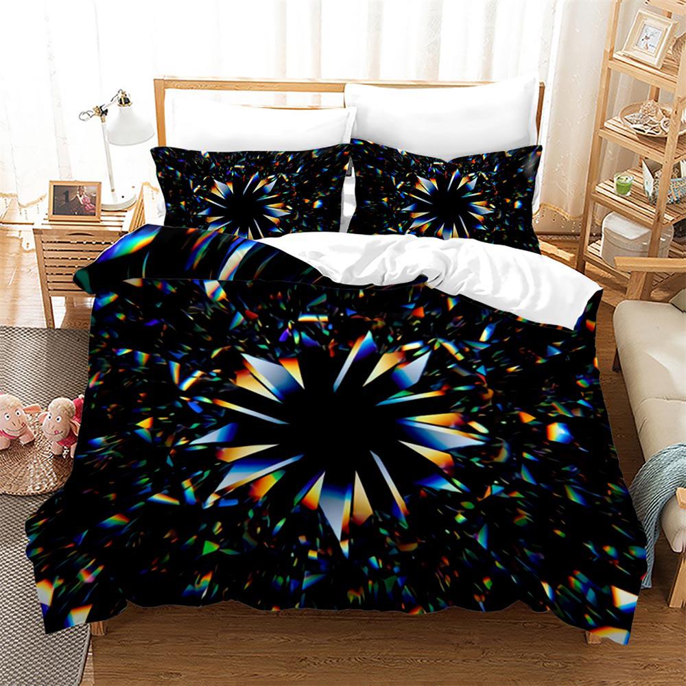 Diamond Duvet Cover Set Abstract Art Valentine's Day Gift for Girls Women Couple King Size Bedding Set Polyester Comforter Cover