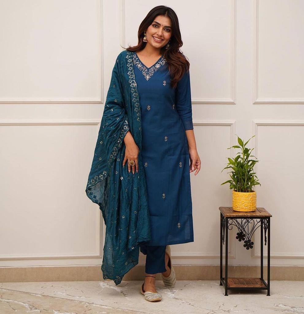 Indian Pakistani Designer Kurta Pant Dupatta Set Bollywood Top Tunic Women Kurti Salwar Kameez