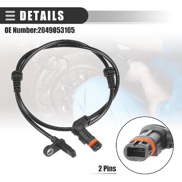 Motoforti Front Left or Right ABS Sensor, Wheel Speed Sensor, for Mercedes-Benz GLK250 GLK350 2013-2015, No.2049053105