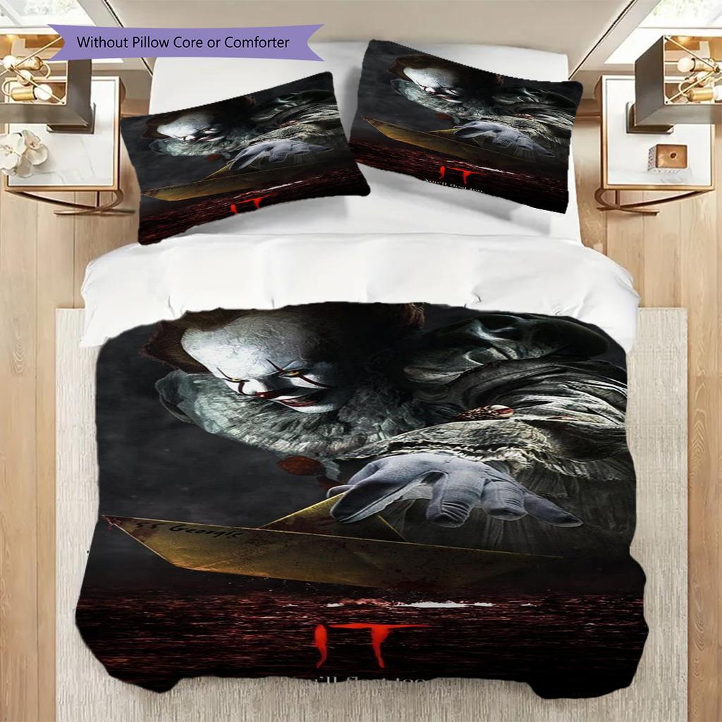 Scary Clown Knife Threepiece Set 1 Duvet Cover 2 Pillowcase Without Core Christmas Birthday Gift Soft And Comfortable