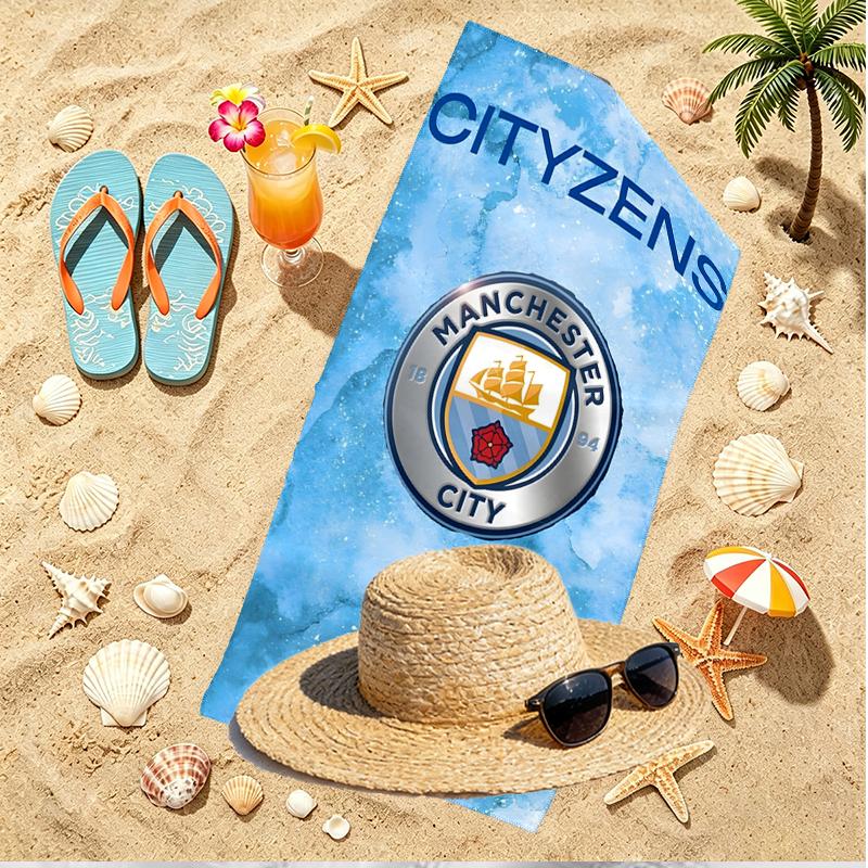 Manchester Football FC Print Beach Towel, Versatile Lightweight Absorbent Beach Towel for Pool Surf Yoga Bathroom, Perfect Birthday Holiday Gift