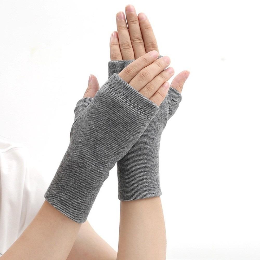 Solid Color Office Bare Finger Gloves Touchable Screen Driving Mittens New Skiing Gloves  Women
