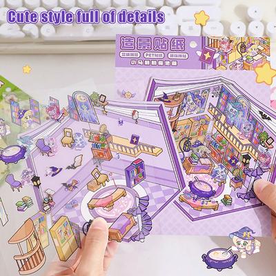 1Set Creative Pet Stickers 3D Cute Cartoon Diy Scene Landscaping Decoration Stickers  Kawaii Capybara Stickers Gifts