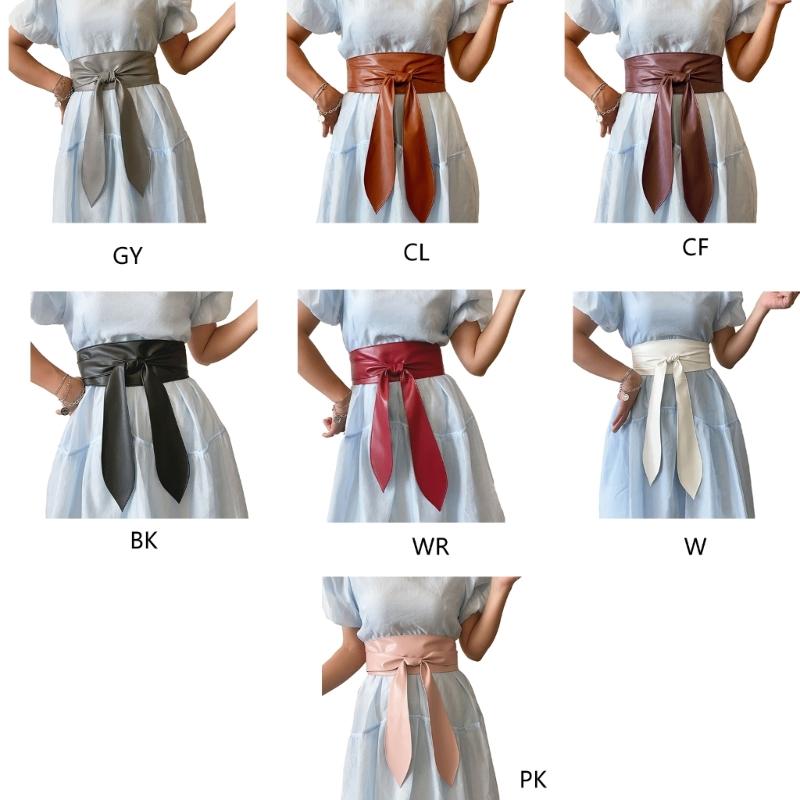 Self Tie Belt Elegant Knotted Wide Waist Belt for Jeans Dresse Club Bar Obi Belt