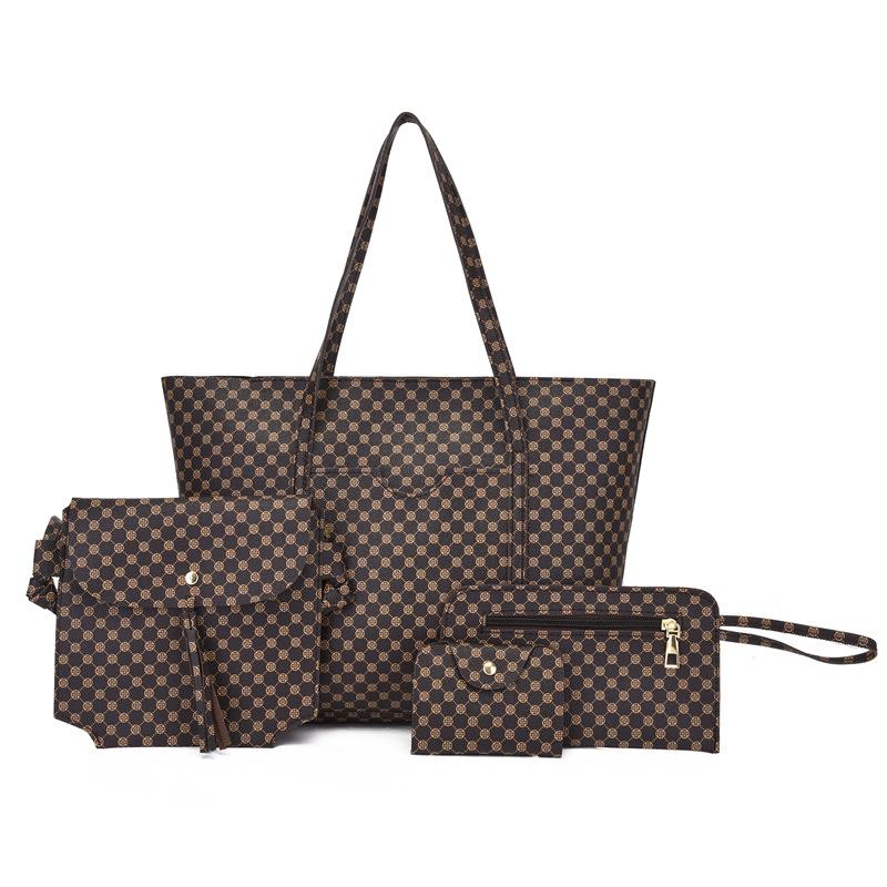 New Retro Shoulder Handbag Four-piece Mother and Child Bag Women's Printed Messenger Bag Large Capacity Bag