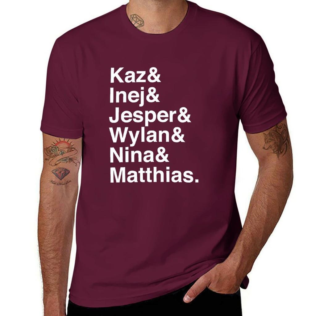Kaz & Inej & Jesper & Wylan Nina Matthias. (Six of Crows Inverse) T-Shirt blanks sports fans mens clothing