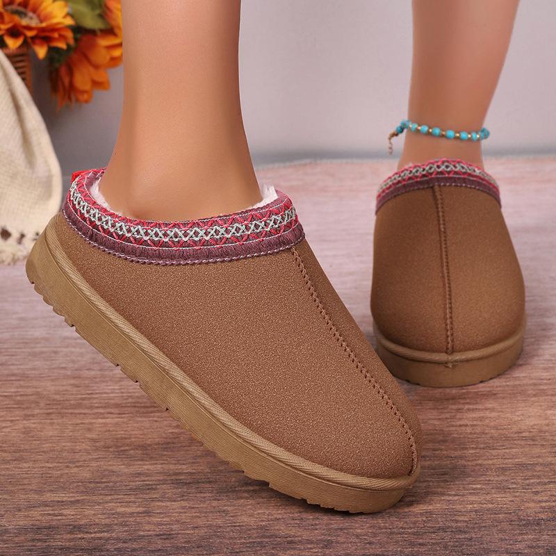 Bottes de neige à semelles fines pour femmes, chaussures pour rester au chaud, livraison à l'exportation, tube court, commande de commerce extérieur, cuir de vache velours épaissi pour rester au chaud