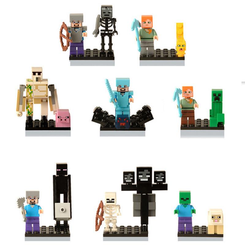 MC World Building Blocks Minifigures 29 Pack Iron Golem Animals House Building Toy Set for Boys