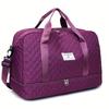 Large Capacity Multifunctial Travel Bag, Spacious Diamd Pattern Sports and Fitness Bag, Portable Weekender Overnight Bag
