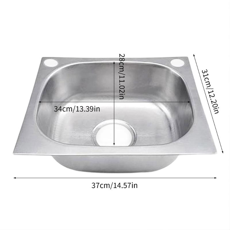 Vierkante Keukenbakken van Roestvrij Staal Afwasbak Badkamer Handenwasbak Enkele Kom Afwasbak