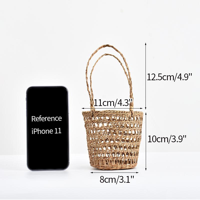 Mini Flower Basket Ins Style Portable Storage Basket for Home Decor Picnic Basket Food Grass Weaving Organizer Photography Props