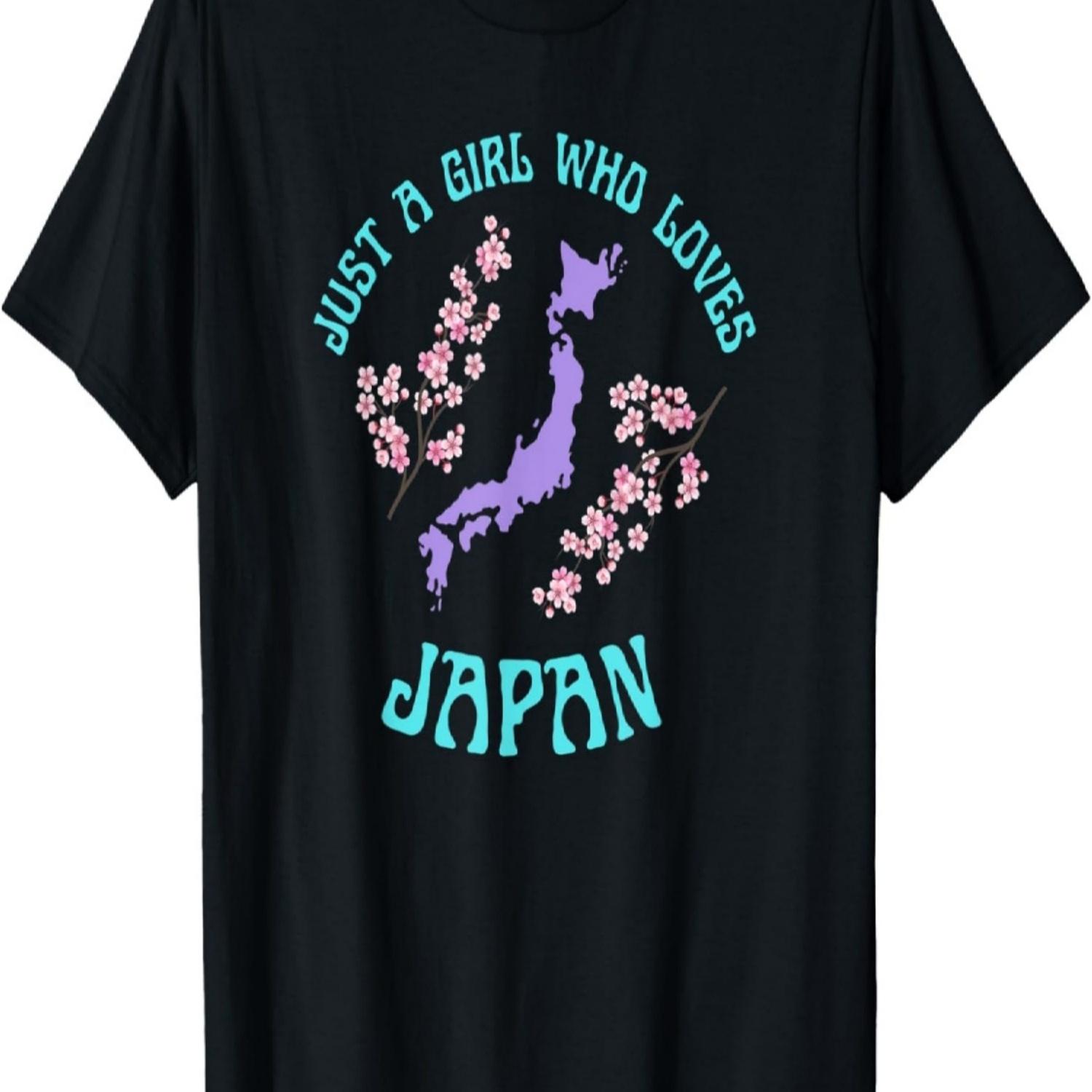 

Just a Girl Who Loves Japan Pink Cherry Blossom T-Shirt S чёрный