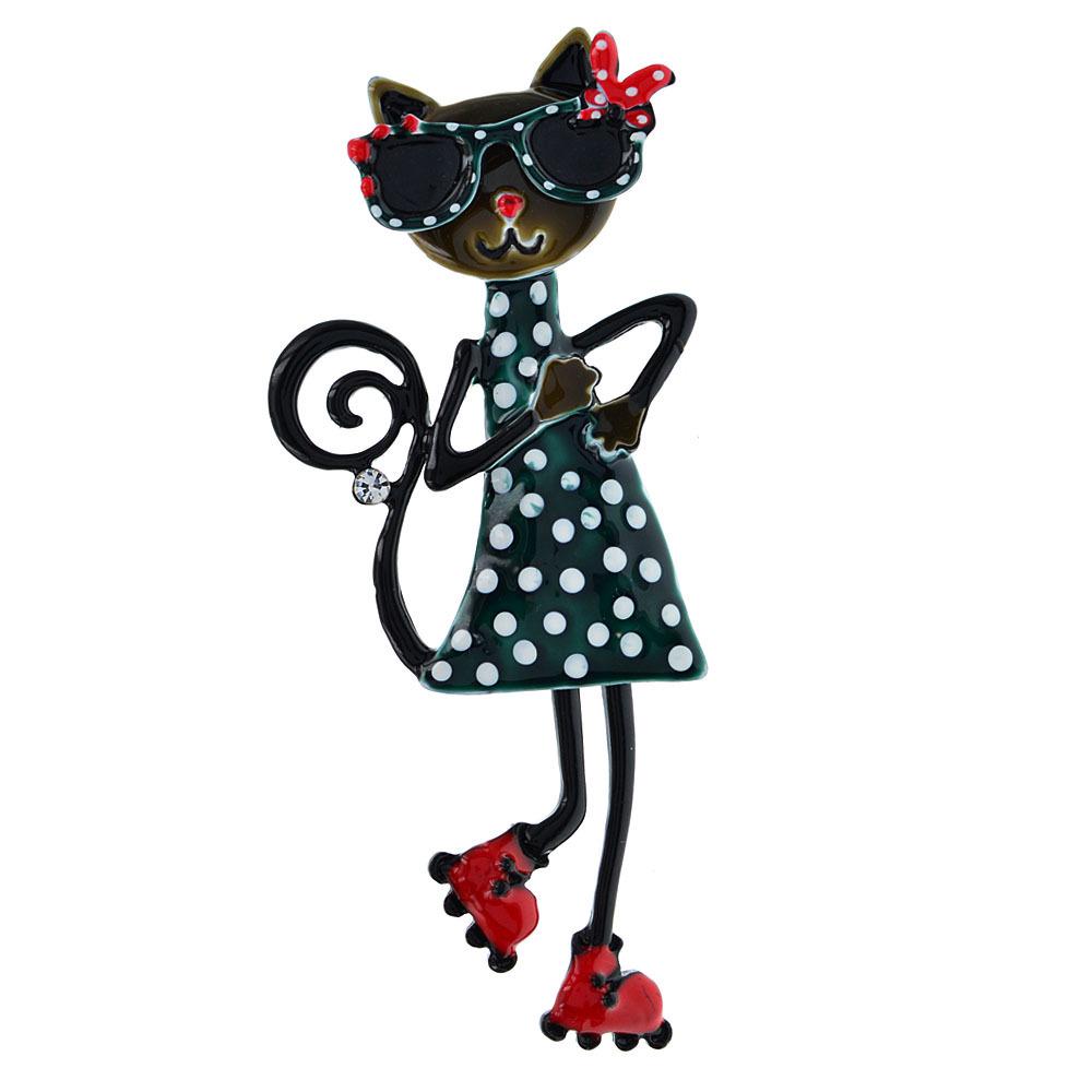 Cute Kitten Enamel Brooch: Versatile Cartoon Pin for Women