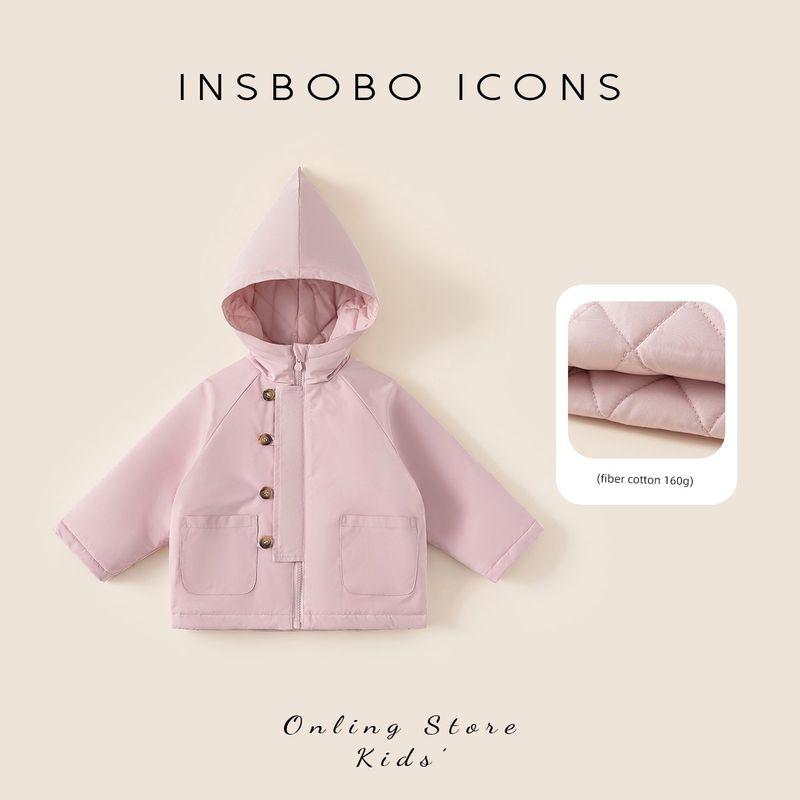 Хлопковая утепленная куртка для девочек 2025 Зима Утолщенная детская одежда Пальто Новая детская хлопковая утепленная одежда Детская зимняя хлопковая утепленная куртка Pink 100