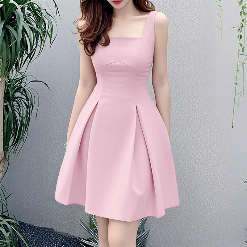 

ZANZEA Женское летнее повседневное платье А-силуэта без рукавов с квадратным вырезом L