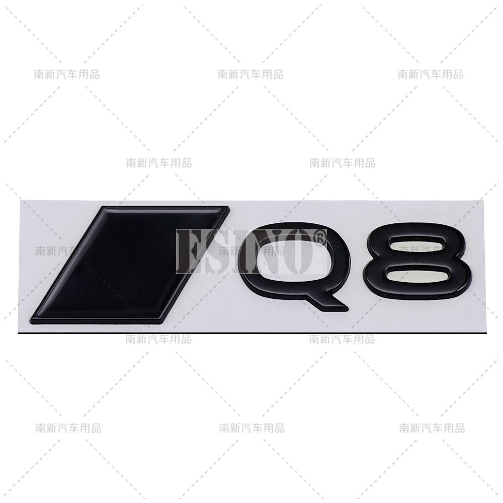 New 3D S8 Q8 SQ8 Adhesive Metal Alloy Emblem Car Body Rear Trunk Badge Auto Accessory For Audi S8 Q8 SQ8
