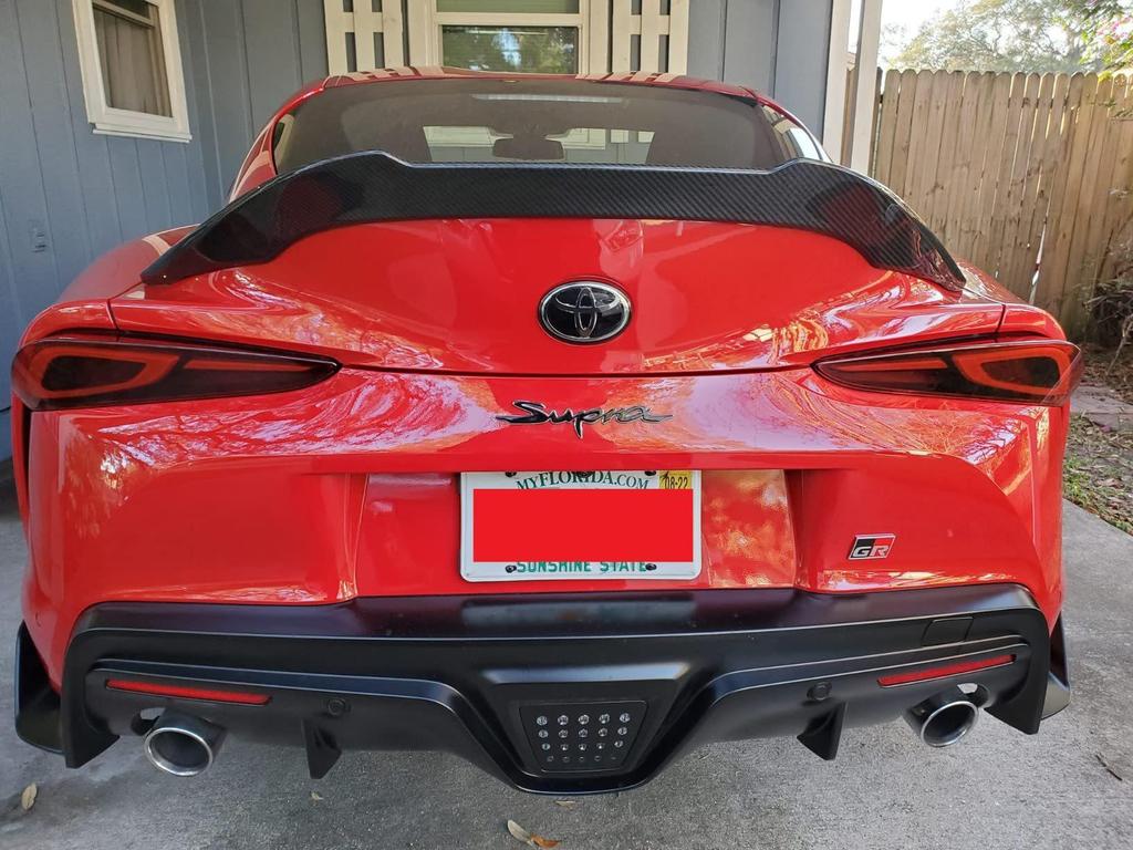Toyota Supra A90/A91 Wet Carbon Fiber V-Style Rear Wing Air Deflector