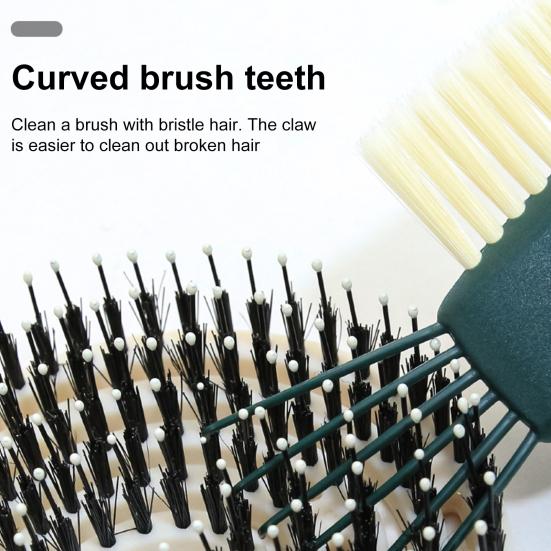 Hair Brush Cleaner Remover Tool Double-Sided Comb High-hardness Bristles Brush Two-in-one Cleaning
