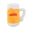 Interessante Quietsch-Stoffhundespielzeuge Bierflasche / Becher Welpen-Kauspielzeug Weich Langlebig