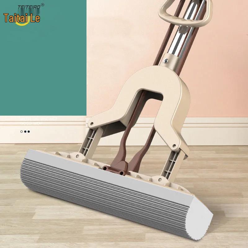 Totole Foldable Absorbent PVA Sponge Mop - Hands-Free, Large Squeeze Design for Easy Cleaning