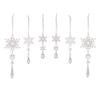 Set Of 6 Snowflakes Hanging Charm Acrylic Christmas Tree and Window Decoration Stylish Indoor and Outdoor Adornment