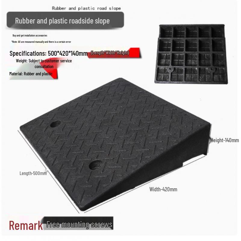 Rubber Curb & Threshold Ramp Mat for Home and Car 