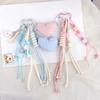 Cute Bag Charm Pendant Keyring Heart Beaded Braided Rope Keychain Bag Charm for Backpack Purse Handbag Decorations