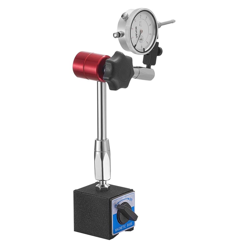 VEVOR Dial Test Indicator with Magnetic Flexible Base Stand, 0.03 mm Accuracy, 0-25.4mm Range, Fine Adjustable Long Arm