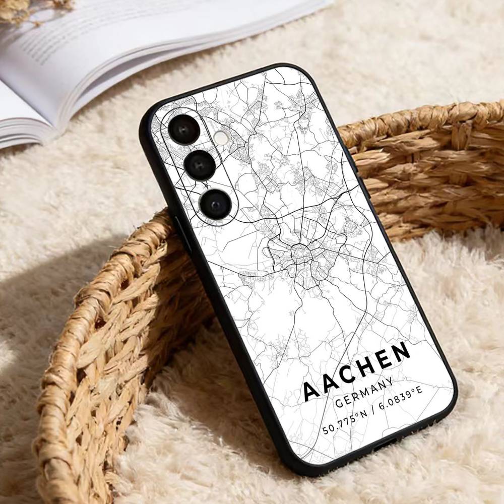 Famous City Sketch City Map Phone Case For Samsung Galaxy A91,80,73,72 ,71,53,52,32 ,31,22,21s,20,Soft Black Case