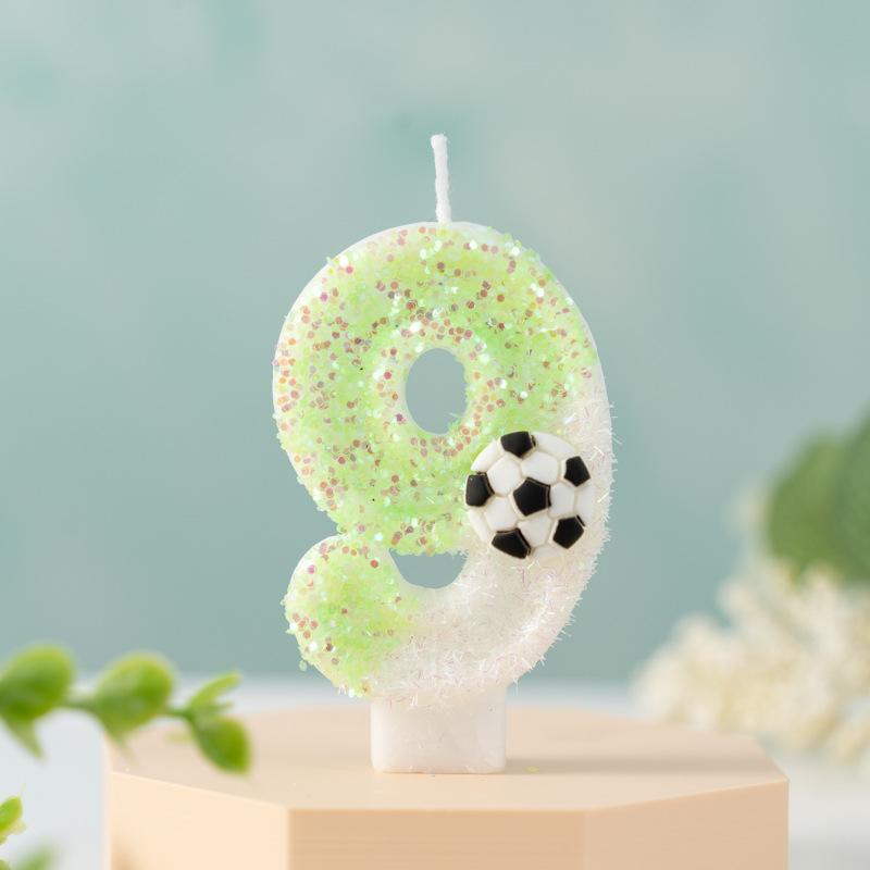 

Футбольная Серия Цифры 0-9 Атмосферная Свеча для Торта на День Рождения 9