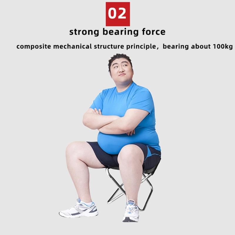 Camping Stool, Mini Folding Stool with Carry Bag, Aluminum-Alloy Bracket Lightweight Collapsible Fishing Stool Outdoor