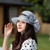 Fashion versatile organza bucket hat women's summer sunscreen face cover sun hat advanced design sense basin hat tide