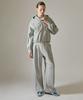 BASIC HOUSE Women'S Double-Sided Two-Pleated Wide Sweatpants Melange Grey Lzpt0211
