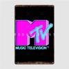 Mtv Neon 80s Design Metal Sign Wall Cave Bar Cave Customize Plates Tin Sign Poster