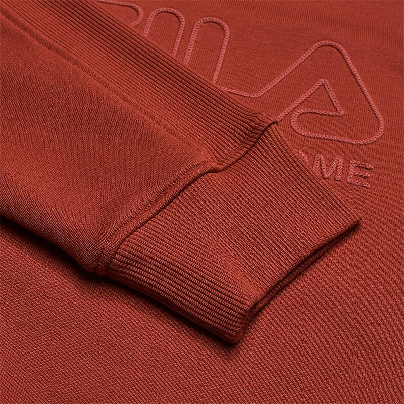 FILA Original Casual Classic Versatile Soft Comfortable Loose Pullover Sweatshirt Women sweatshirt Water-Red F11W549207FRD